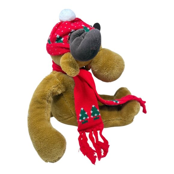 Commonwealth Moostletoe Moose Christmas Plush Stuffed Animal Toy 1986 Scarf Hat - Picture 4 of 9